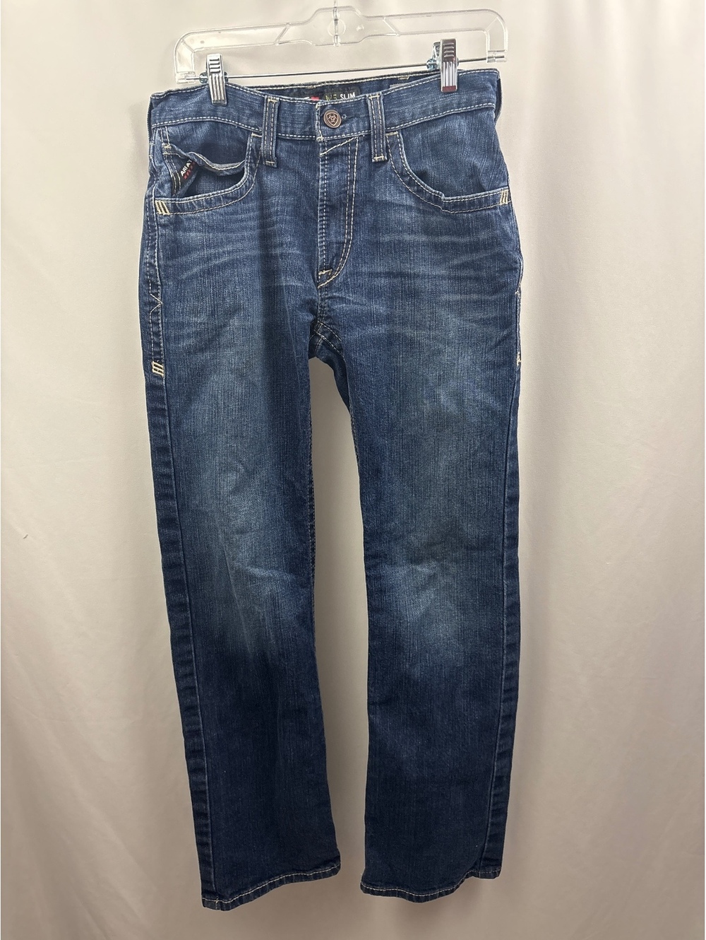 Ariat M5 Slim Straight Fit Straight Leg Jeans Mens Sz 31x34 Medium Wash Mid Rise